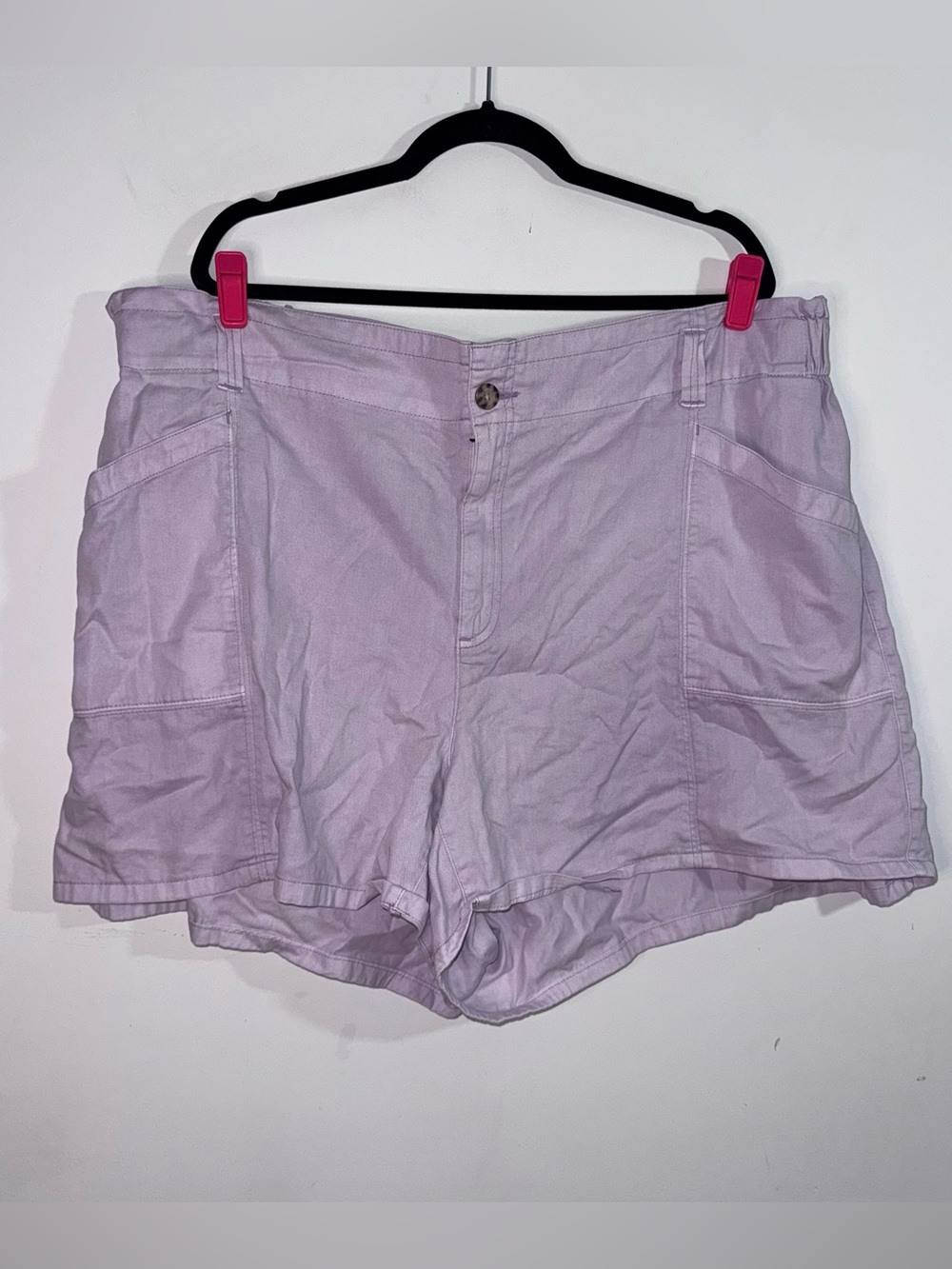 Old Navy Women's 3X Lavender High Rise Utility Shorts Cotton Elastic Waist